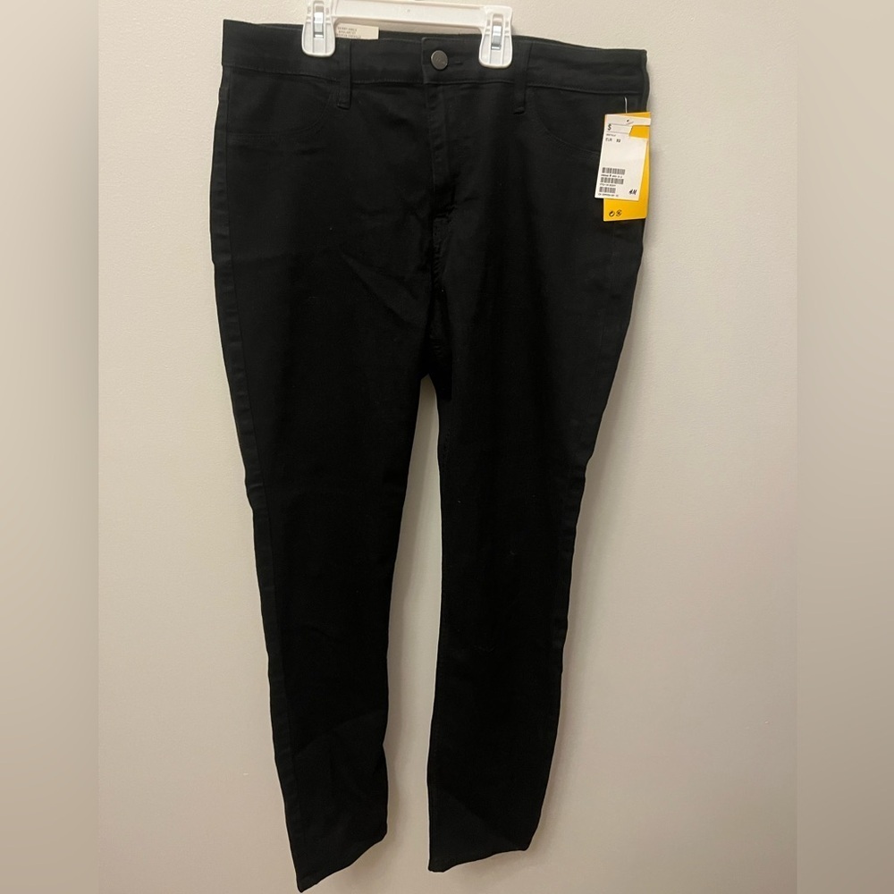 New with Tags Women's H&M Skinny Ankle Regular Waist Black Pants Jeans Size 32‌